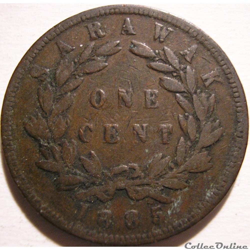 Charles Brooke - One Cent 1885 monnaie monde malaisie charles brooke one cent 1885