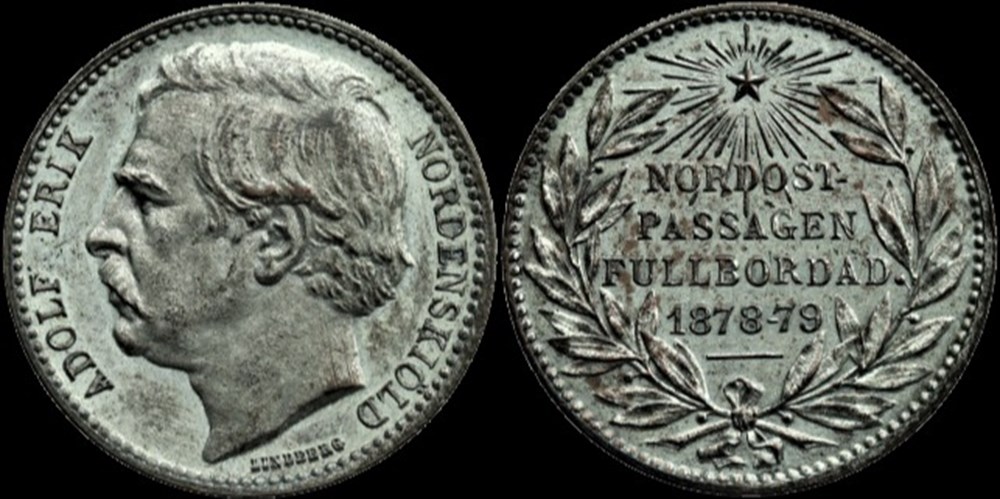 Nordenskiöld - 1879, Sweden Medal, Polar Exploration monnaies paranumismatique jetons poids nordenskiold 1879 sweden medal polar exploration