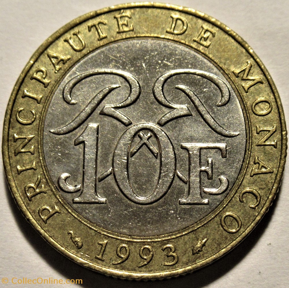 Rainier III Principauté de Monaco - 10 Francs 1993 monnaies monde rainier iii principaute de monaco 10 francs 1993