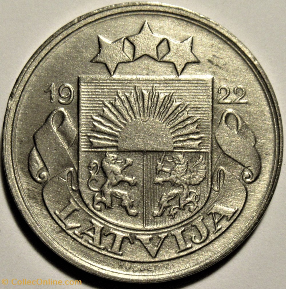Latvia, Republic of - 20 Santimu 1922 monnaies monde lettonie latvia republic of 20 santimu 1922