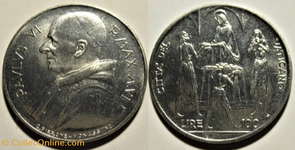 Paulus VI - 100 Lire FAO 1968 Città del Vaticano, Roma monnaies monde paulus vi 100 lire fao 1968 citta del vaticano roma