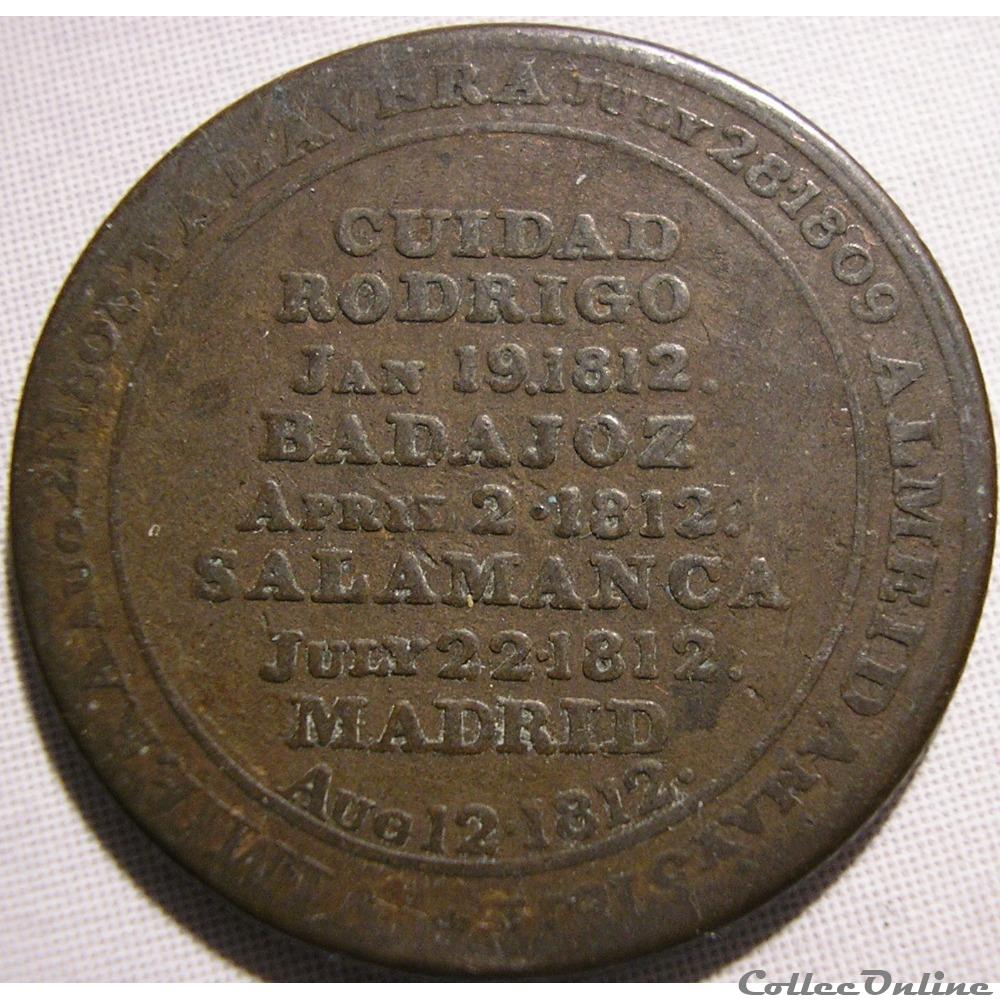 Wellington - HalfPenny 1812, Peninsular token to Madrid monnaie monde canadum wellington halfpenny 1812 peninsular token to madrid