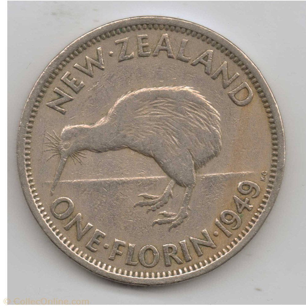 George VI - One Florin 1949 - New Zealand monnaie monde nouvelle zelande george vi one florin 1949 new zealand