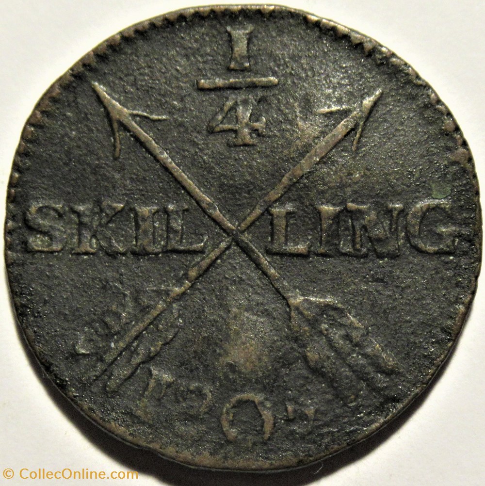 Sweden - Gustav IV Adolf - 1/4 Skilling 1805 monnaies monde suede sweden gustav iv adolf 1 4 skilling 1805