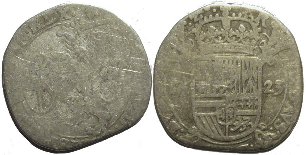 monnaies europe medievale pays bas espagnols felipe iv escalin 1623 brussels brabant spanish netherlands