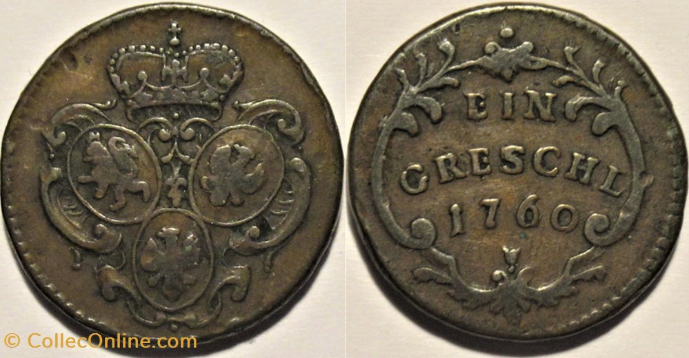 1760 Gröschl, Kingdom of Bohemia - Maria Theresia monnaies europe medievale royaume de boheme 1760 groschl kingdom of bohemia maria theresia