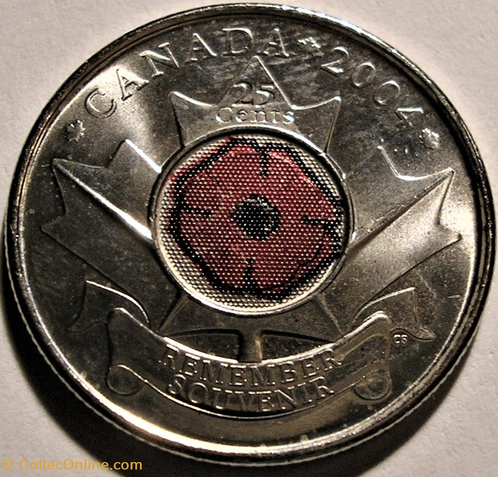 Elizabeth II - 25 cents 2004 - Remembrance Day monnaie monde canadum elizabeth ii 25 cents 2004 remembrance day