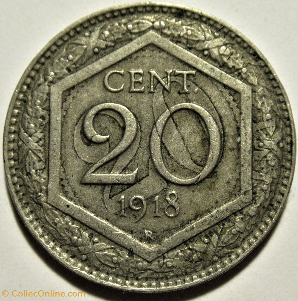 monnaies monde italie 1918 regno italia 20 centesimi roma vittorio emanuele iii overstrike
