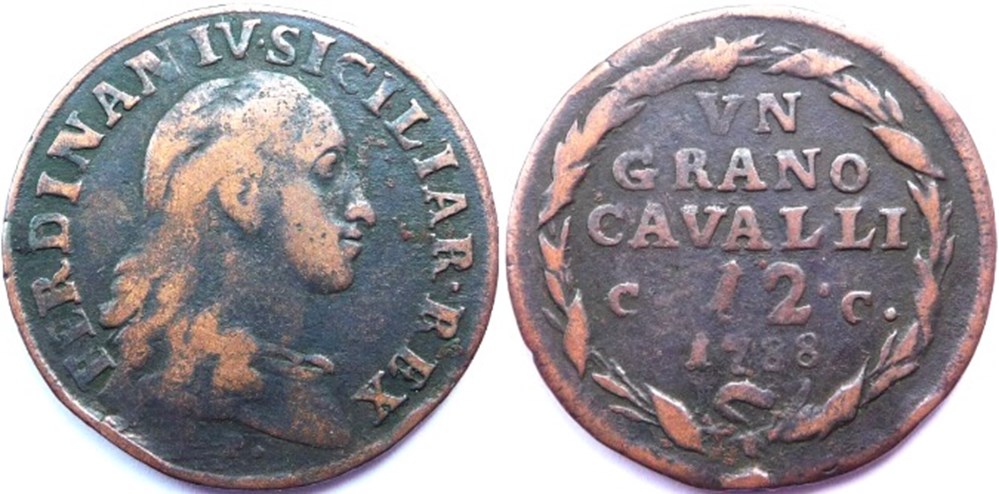 monnaies monde italie 1788 royaume de naples 1 grano 12 cavalli ferdinando iv