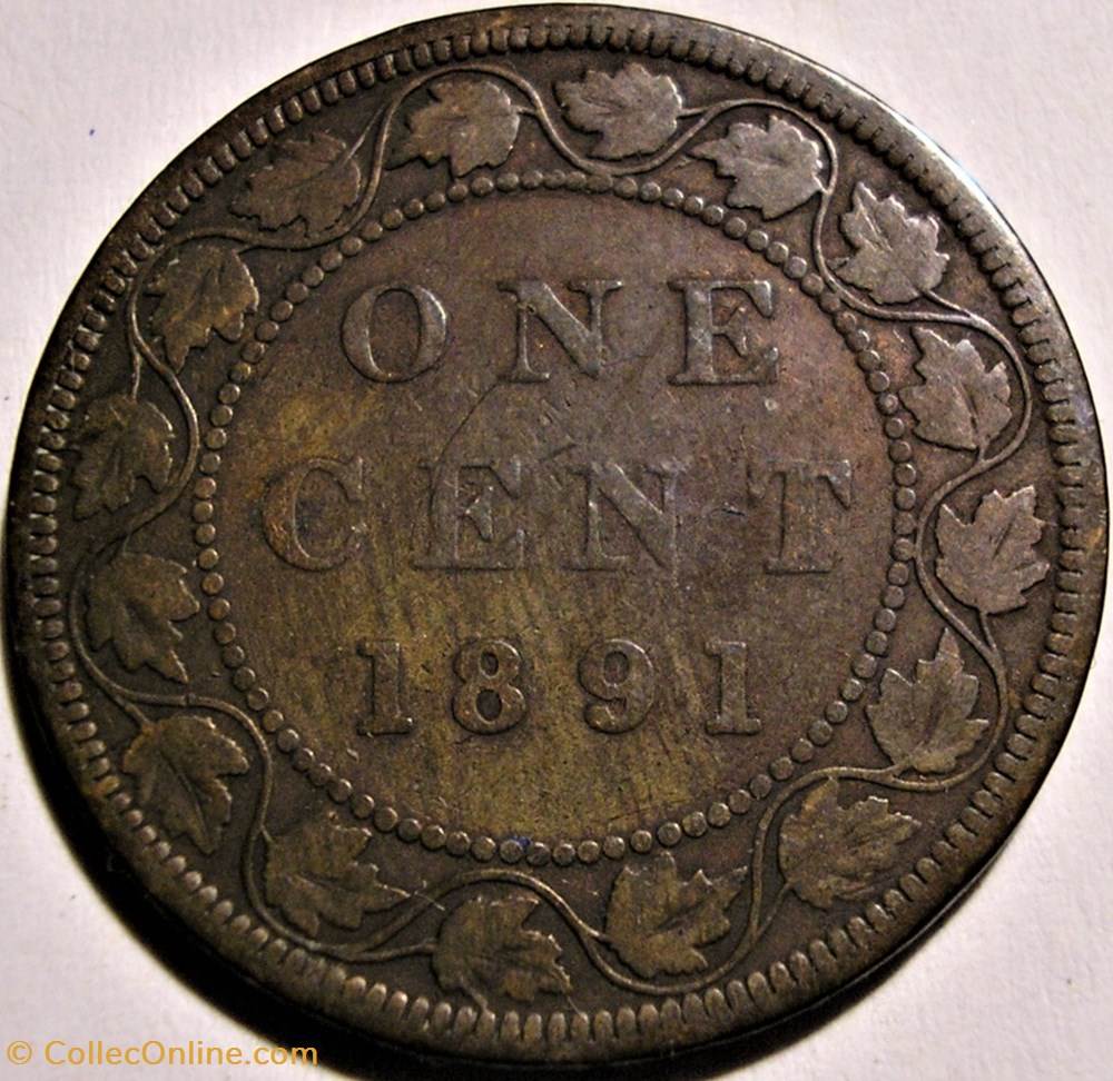 Victoria - One Cent 1891 monnaie monde canadum victoria one cent 1891