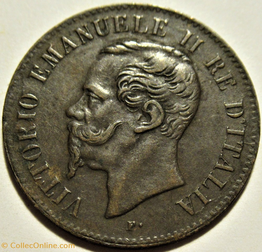 1862 Royaume d'Italie, 2 Centesimi, Napoli - Vittorio Emanuele II - Error 2 monnaies monde 1862 royaume italie 2 centesimi napoli vittorio emanuele ii error
