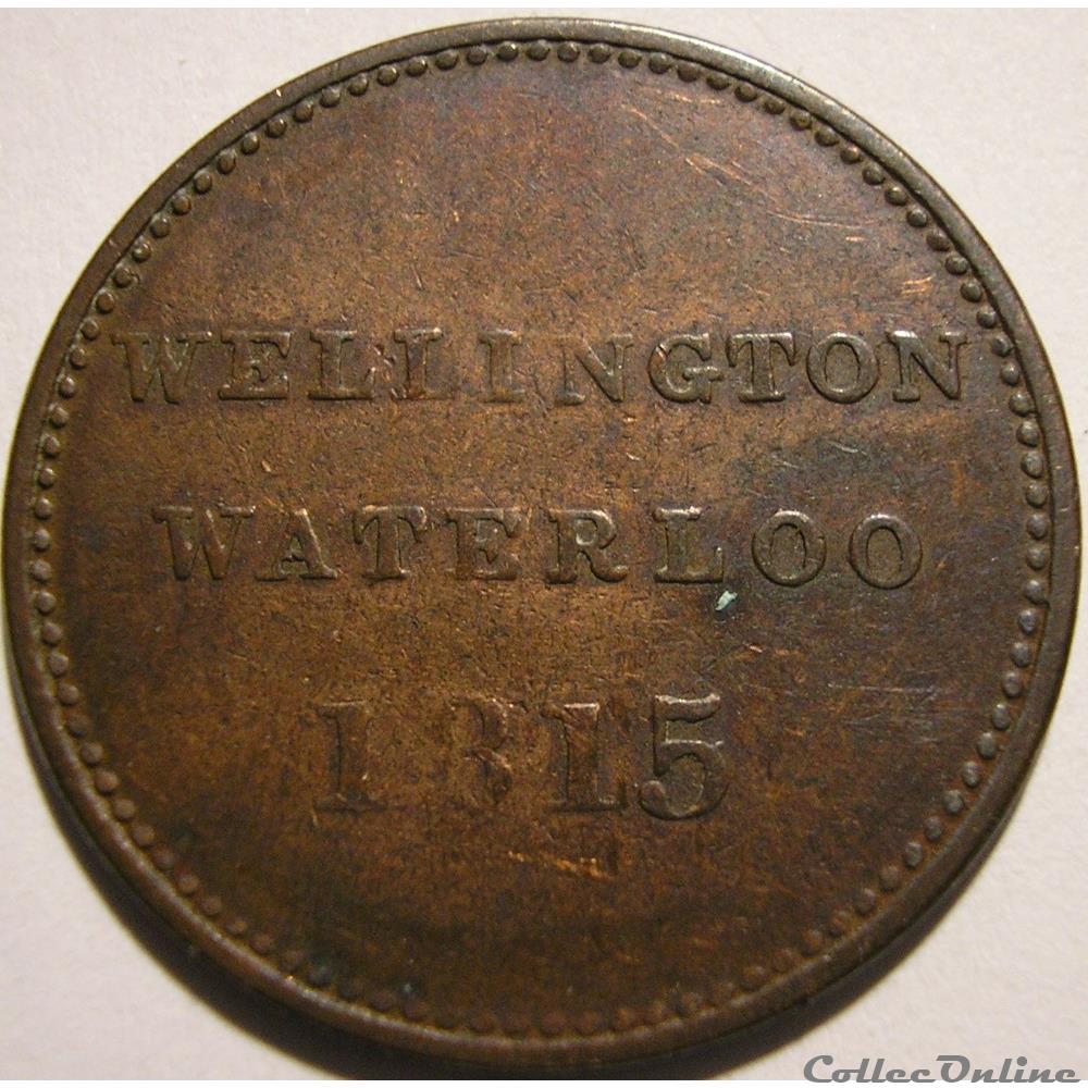 Wellington - HalfPenny Token 1815 Waterloo 2 monnaie monde canadum wellington halfpenny token 1815 waterloo