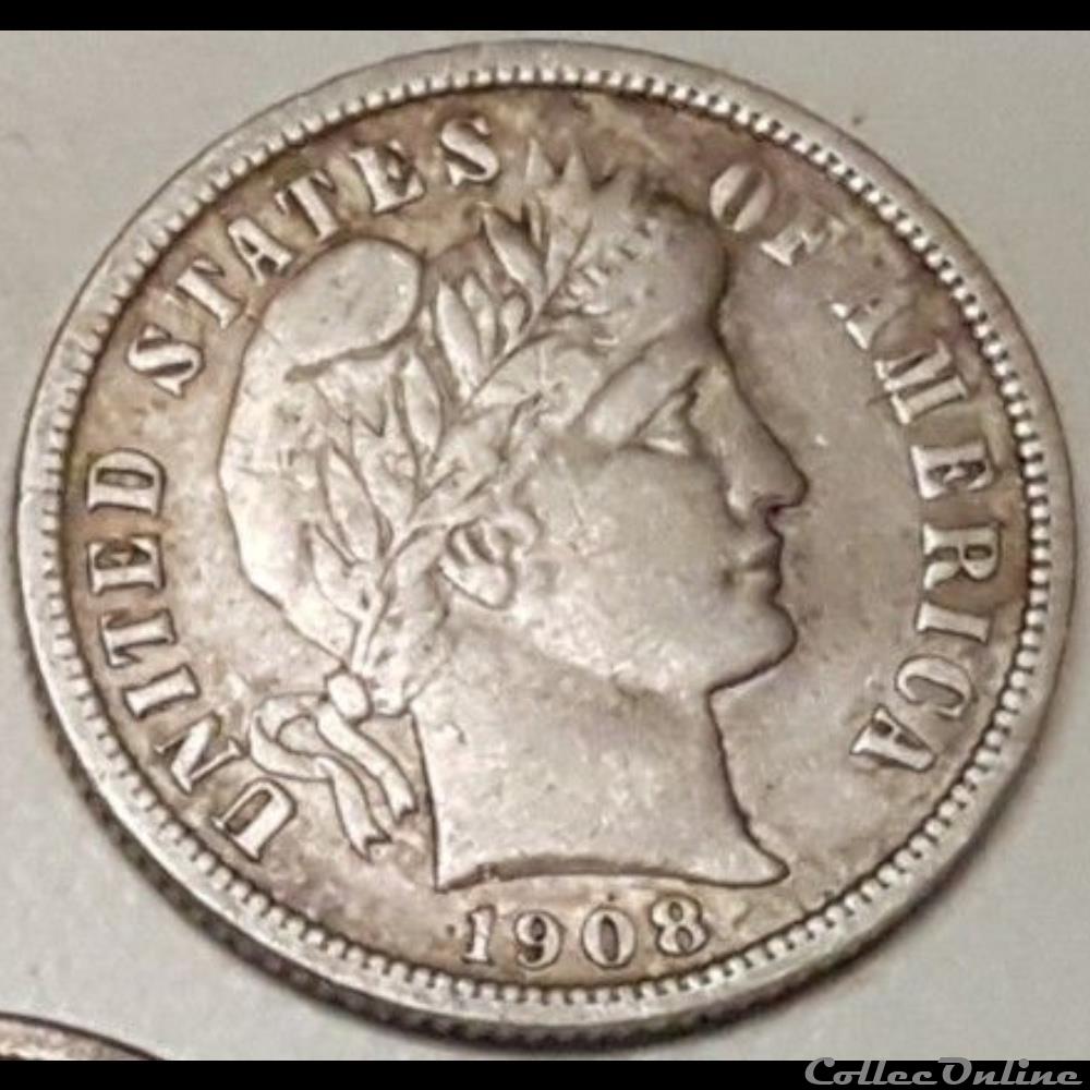 1908 Dime monnaies monde etats unis 1908 dime