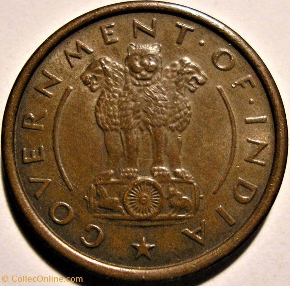 monnaies monde inde india 1 pice 1950 mumbai flaw planchet error