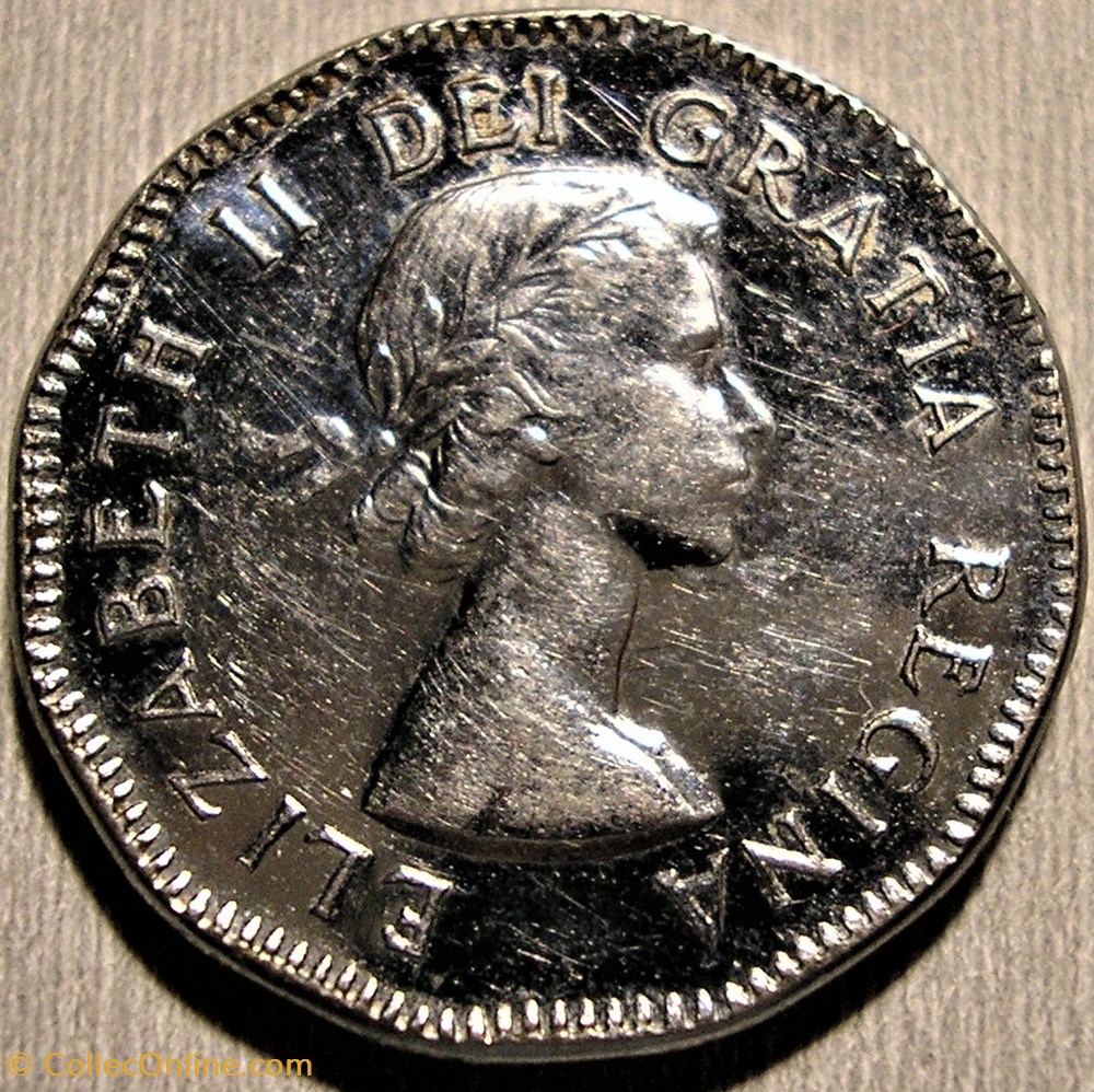 Elizabeth II - 5 Cents 1953 monnaie monde canadum elizabeth ii 5 cents 1953