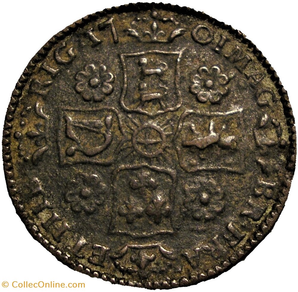 monnaie jeton mereaux queen anne stuart 1701 token imitation guinea accession to the throne