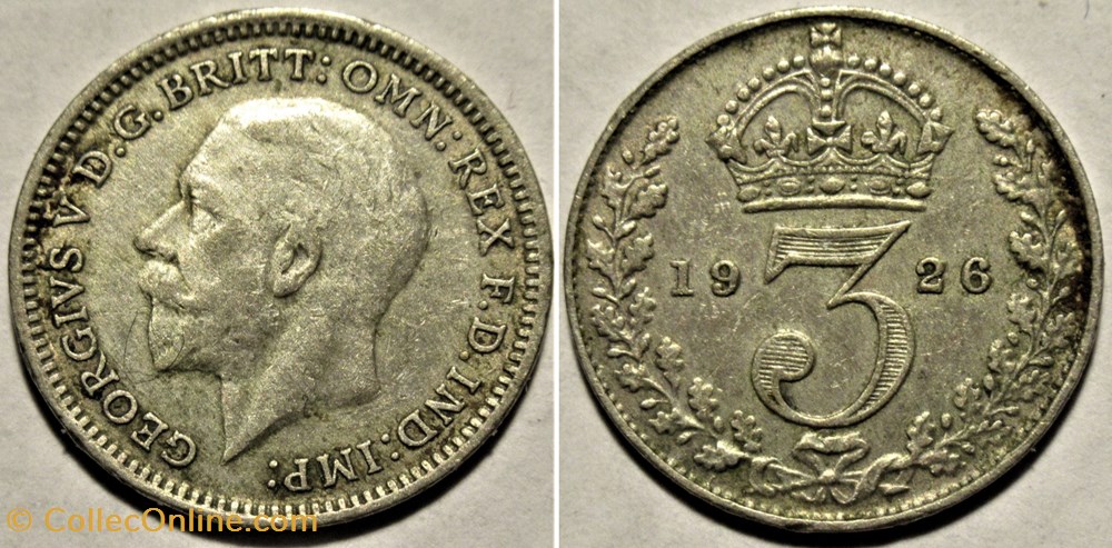 monnaies monde royaume george v 3 pence 1926 united kingdom