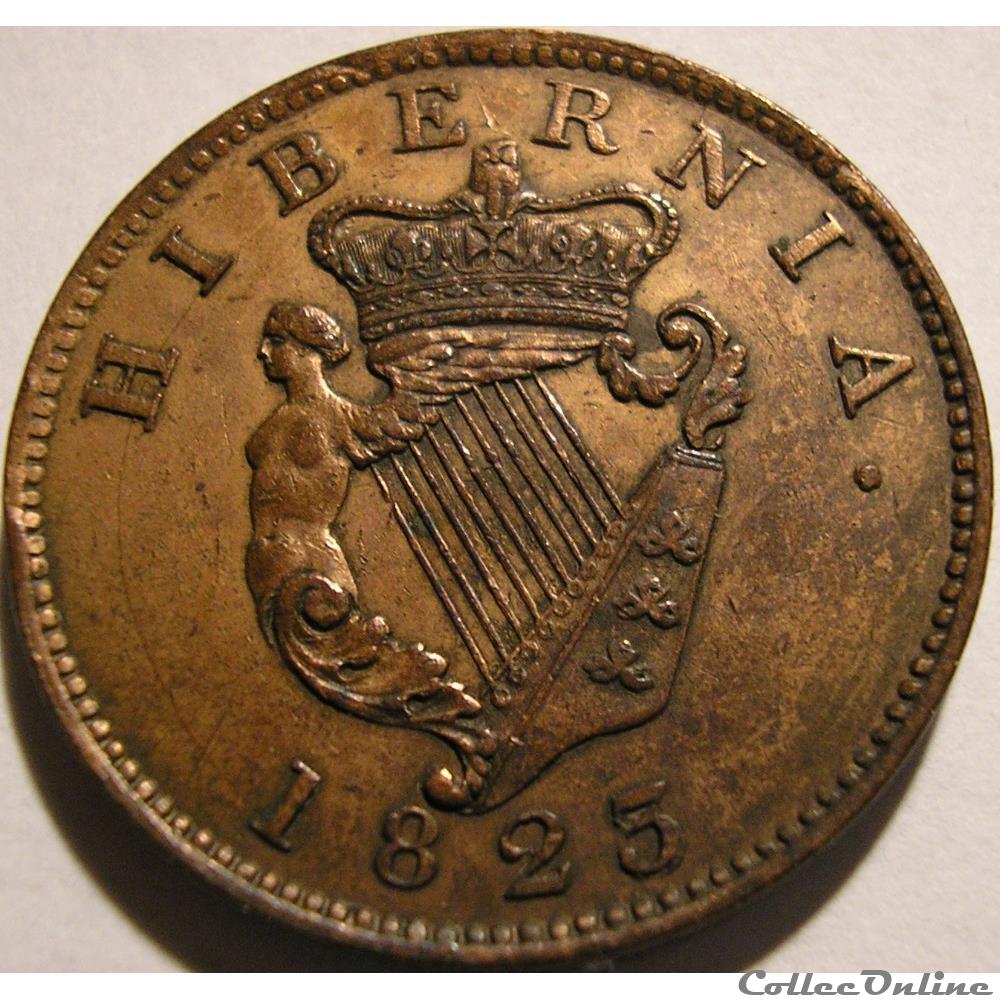George IV - Half Penny 1823 Ireland 4 monnaie monde royaume uni george iv half penny 1823 ireland