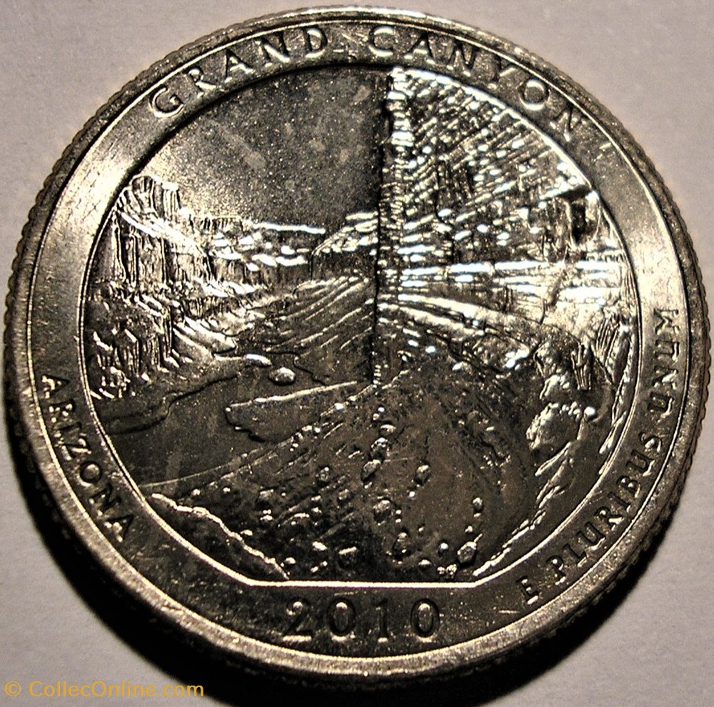 Grand Canyon - 2010 P Quarter Dollar - Arizona State 2 monnaie monde etat uni grand canyon 2010 p quarter dollar arizona state