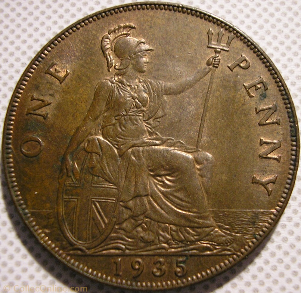 monnaies monde royaume george v one penny 1935 united kingdom