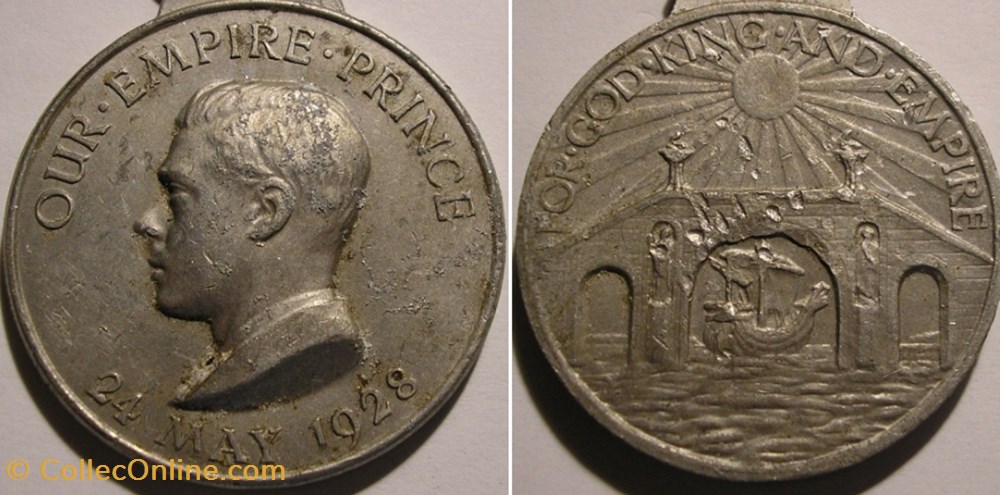 Prince Edward (VIII) - 1928 Empire Day Medal, UK medaille royaume uni prince edward viii 1928 empire day medal uk