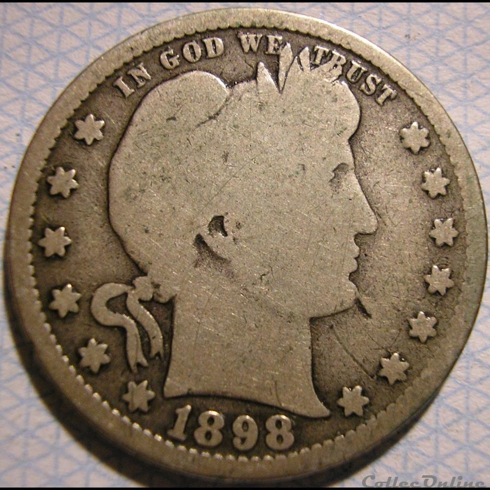 1898 San Francisco Quarter $ monnaie monde etat uni 1898 san francisco quarter