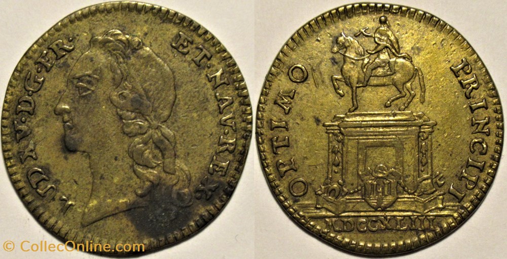 monnaies paranumismatique jetons poids louis xv 1743 jeton a la statue equestre ville de bordeaux