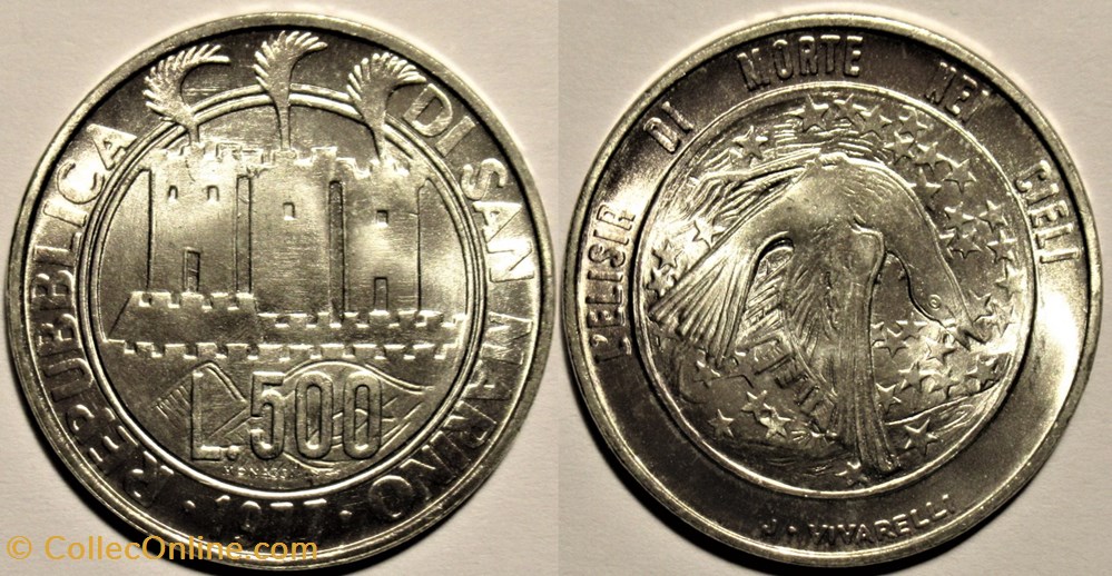 monnaies monde saint 1977 repubblica di san marino 500 lire