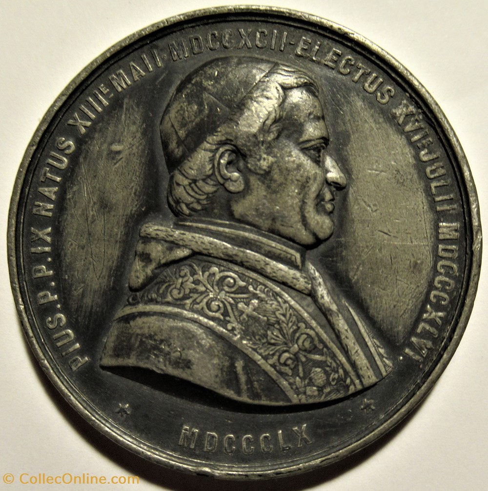 patrimoine religieux souvenir pope pivs ix solidarity of french catholics medal 1860 france
