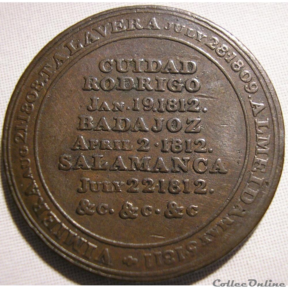 Wellington - HalfPenny 1812, Peninsular token to Salamanca 2 monnaies monde canada wellington halfpenny 1812 peninsular token to salamanca