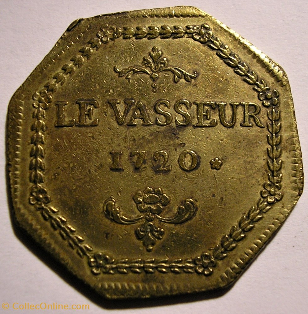 monnaie mereaux 1720 jeton corporation le vasseur rue dauphine france