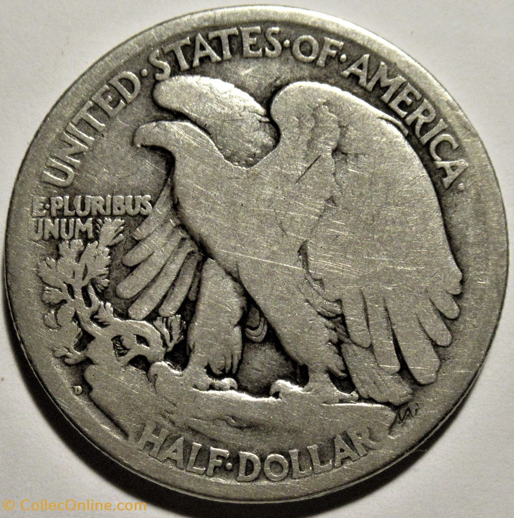 1917 Denver Half $ - D Reverse monnaies monde etats unis 1917 denver half d reverse