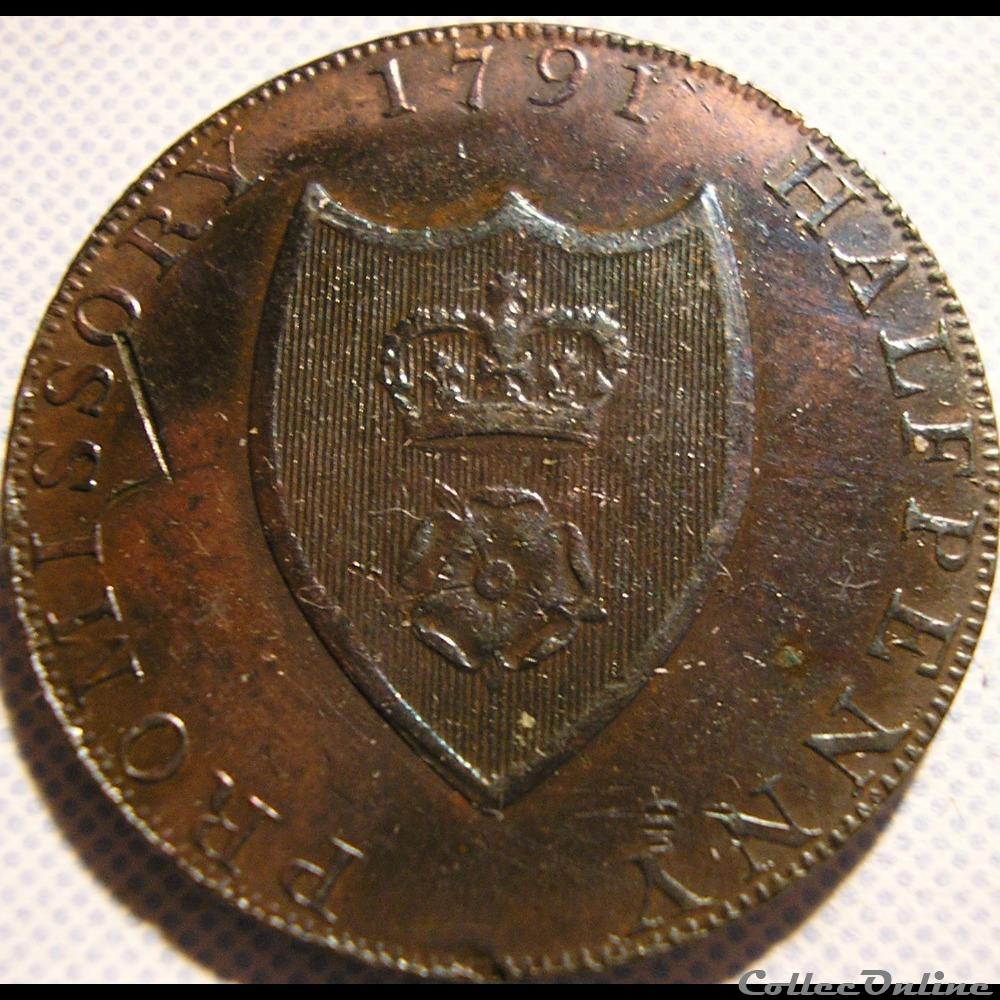 1791 HalfPenny Sir Bevois - Southampton 4 monnaie monde royaume uni 1791 halfpenny sir bevois southampton