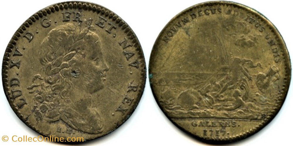 monnaies paranumismatique jetons poids louis xv 1717 jeton amphitrite galeres marine royale
