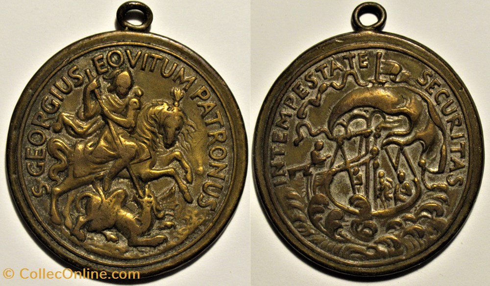 St. George medal - Equitum Patronus / Intempestate Securitas (ex.5) monnaies paranumismatique jetons poids st george medal equitum patronus intempestate securitas ex 5