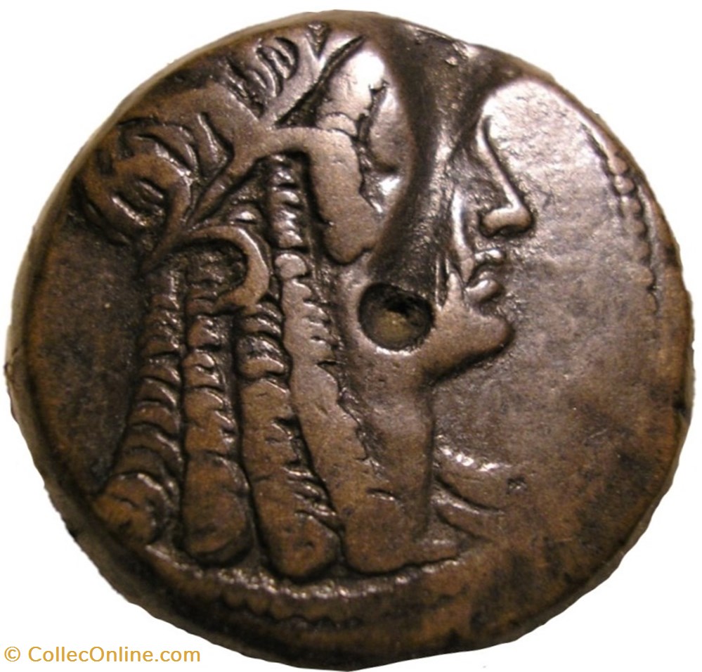 Cleopatra I & Ptolemy VI (180-176) Dichalkon Æ 26 2 monnaies antiques grecques cleopatra i ptolemy vi 180 176 dichalkon 26