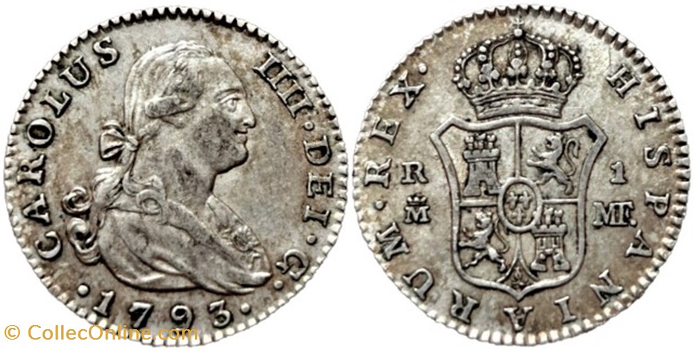 1793 Real Madrid - Carlos IV de España monnaies monde espagne 1793 real madrid carlos iv de espana