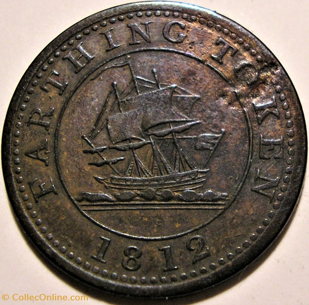 monnaie jeton mereaux 1812 farthing wilson bragg co whitehaven cumberland england