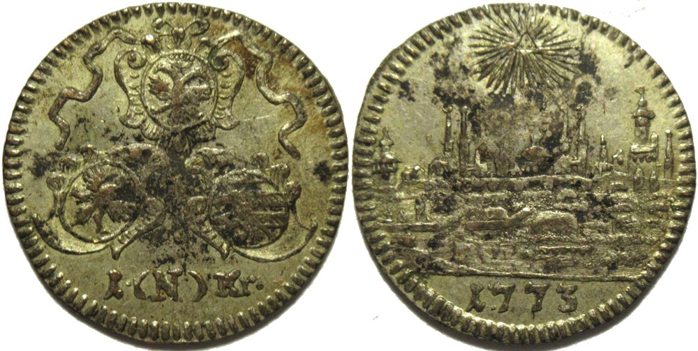 1773 Free City of Nuremberg, 1 Kreuzer - Emperor Franz II monnaies europe medievale saint empire romain germanique 1773 free city of nuremberg 1 kreuzer emperor franz ii