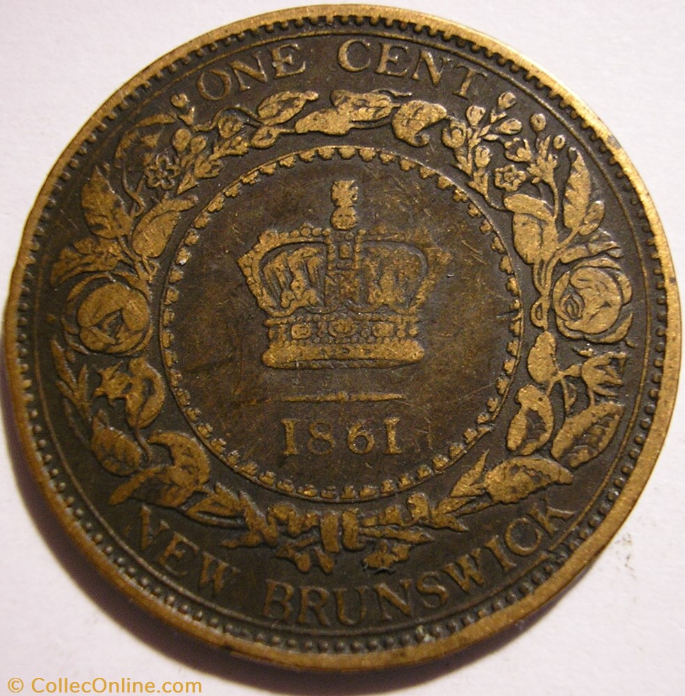 Victoria - One Cent 1861 - New Brunswick monnaie monde canadum victoria one cent 1861 new brunswick