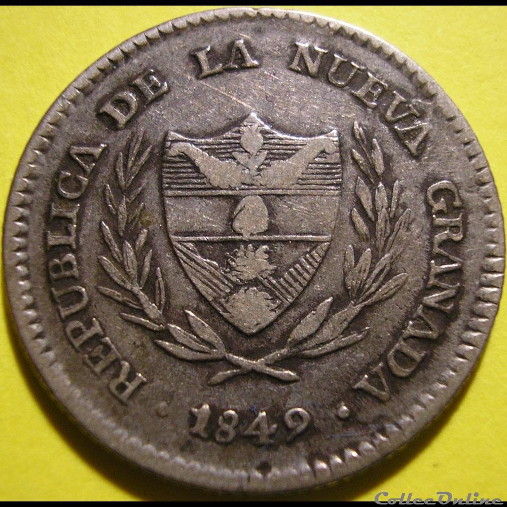 2 Reales 1849 Bogota - Nueva Granada monnaies monde colombie 2 reales 1849 bogota nueva granada