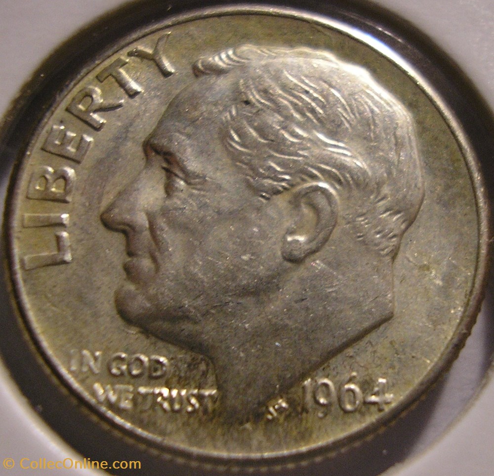 1964 Denver Dime - Blunt 9 monnaies monde etats unis 1964 denver dime blunt 9