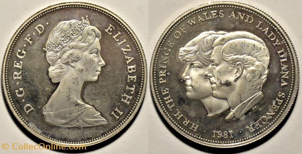 Elizabeth II - 25 New Pence Proof, 1981 Royal Wedding - UK monnaies monde royaume uni elizabeth ii 25 new pence proof 1981 royal wedding uk