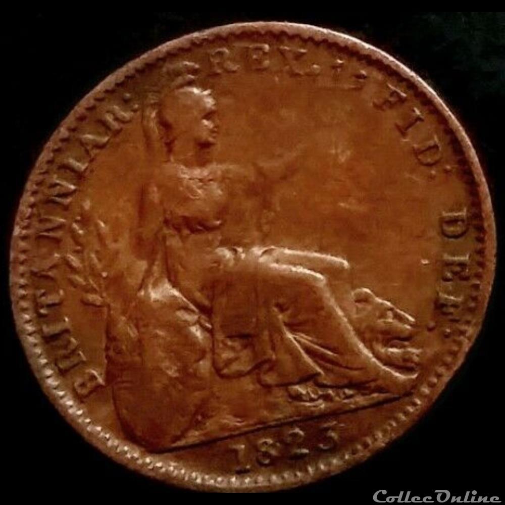 George IV - 1 Farthing 1823 Great Britain monnaie monde royaume uni george iv 1 farthing 1823 great britain