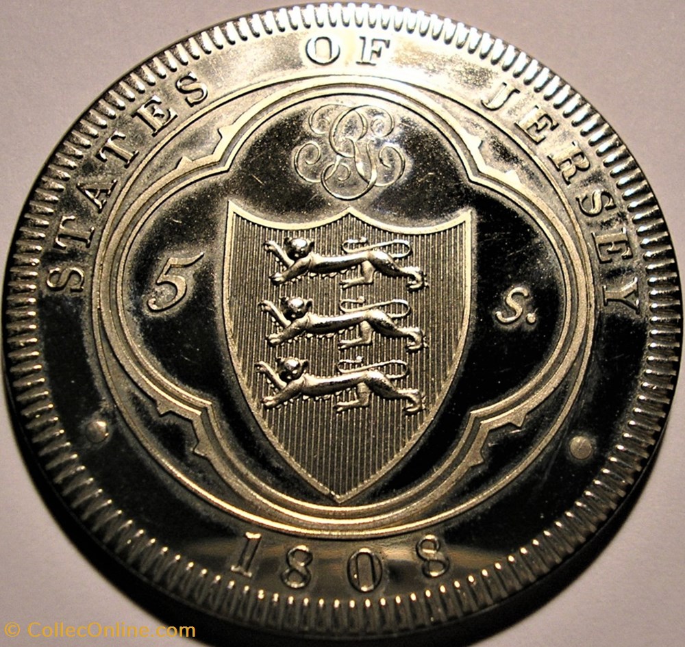 George III - 5 Shillings 1808 Pattern - States of Jersey 3 monnaie monde george iii 5 shillings 1808 pattern states of jersey