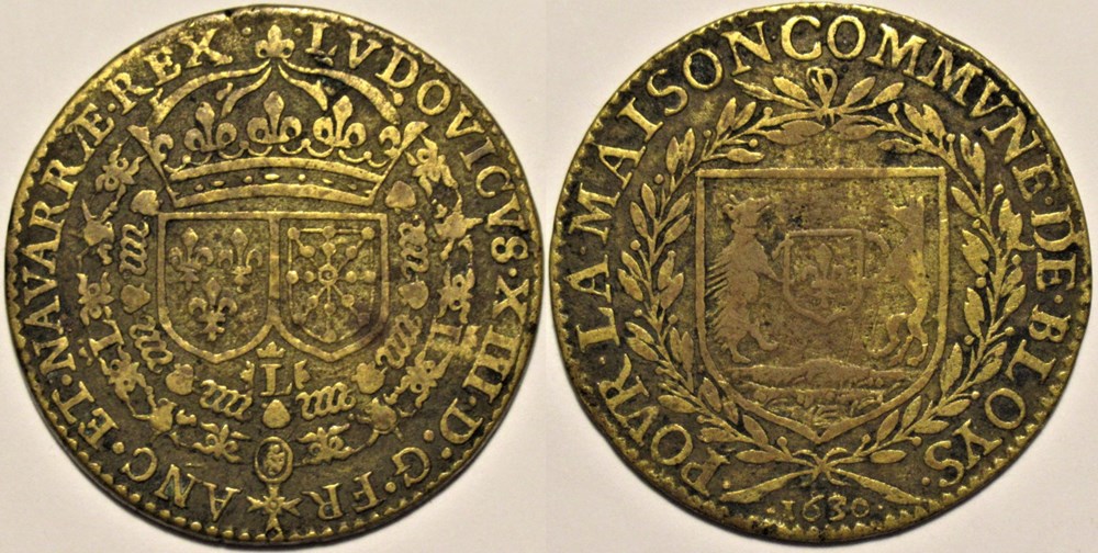 monnaies paranumismatique jetons poids louis xiii 1630 jeton la maison commune de blois