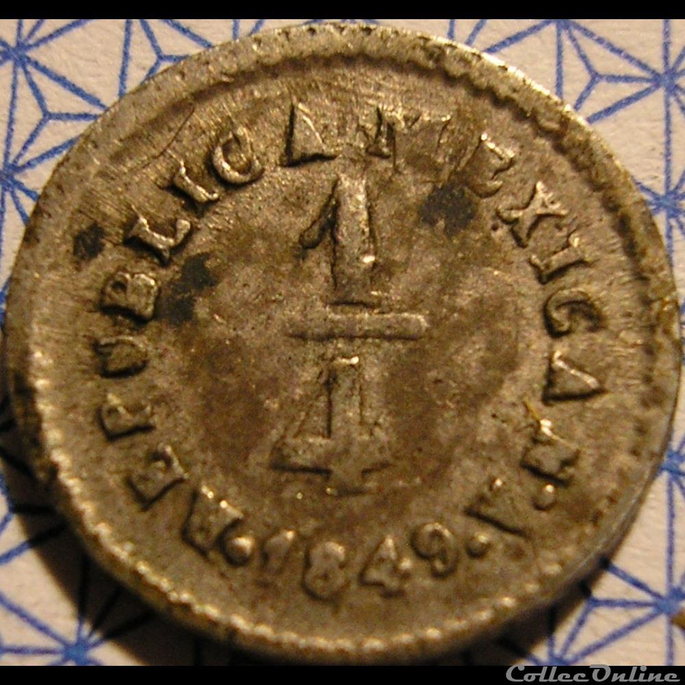monnaies monde mexique mexico 1 4 real 1849 go 1st republic