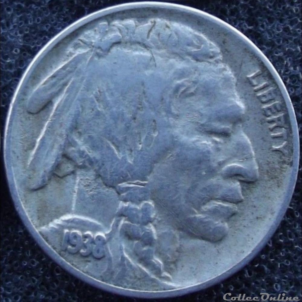 1938 Denver 5 Cents monnaie monde etat uni 1938 denver 5 cents