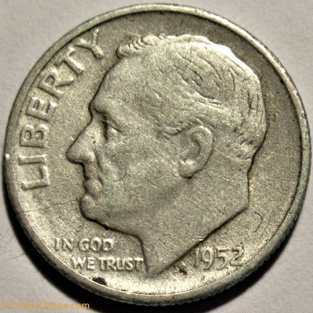 1952 San Francisco Dime - Doubling Date monnaies monde etats unis 1952 san francisco dime doubling date