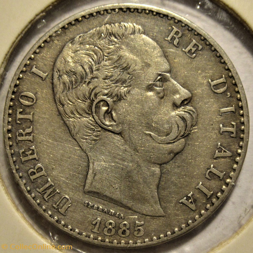 1885 Regno d'Italia, 2 Lire, Roma - Umberto I 2 monnaies monde italie 1885 regno italia 2 lire roma umberto i